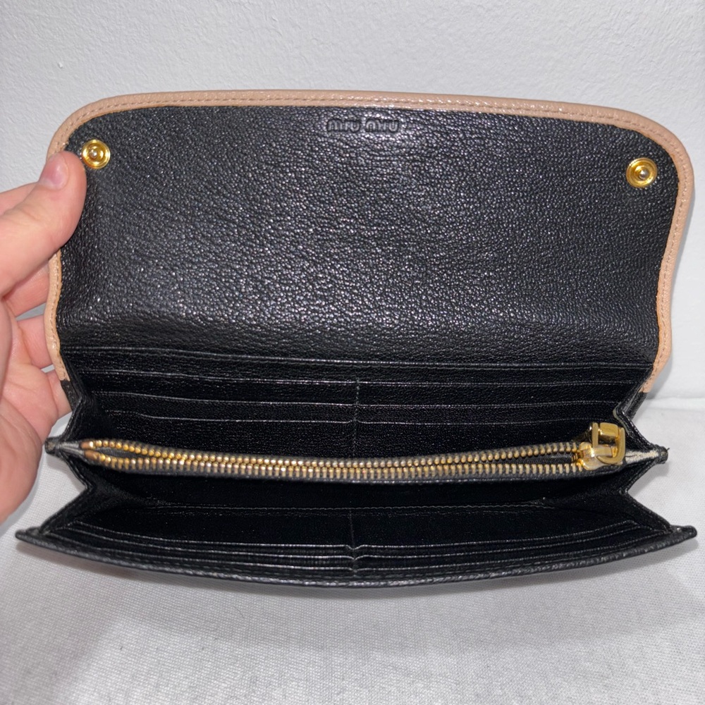 Beautiful Miu Miu Long Wallet With Golden Logo An… - image 3